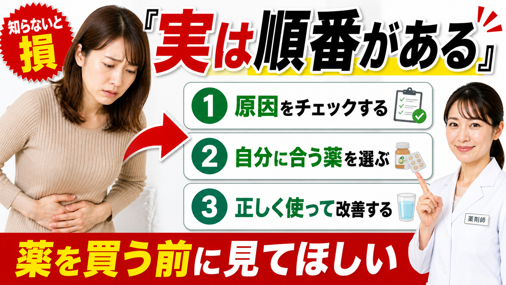 便秘に薬を使う前に試したい順番｜薬剤師の自宅対処マップ